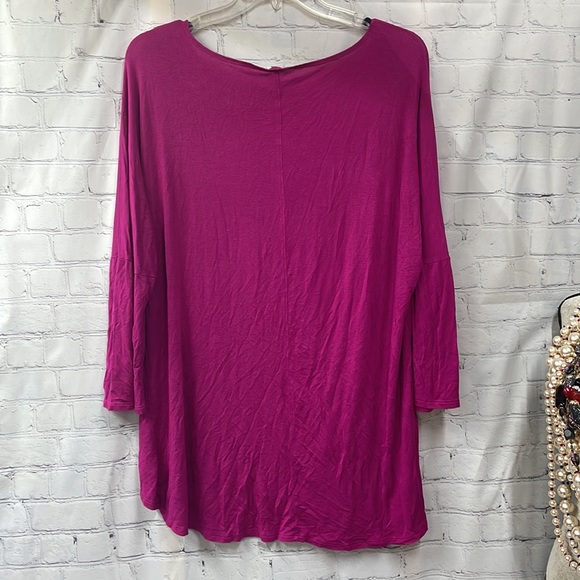 Moa Magenta pink high low tunic 2x top - Picture 4 of 4